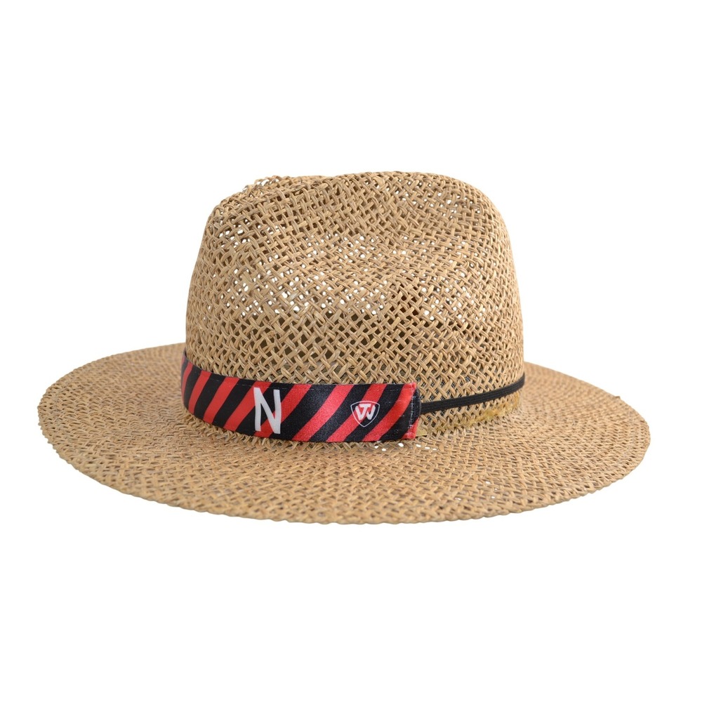 Country Gentleman Mens Straw Fedora Hat Nebraska Huskers Band Medium